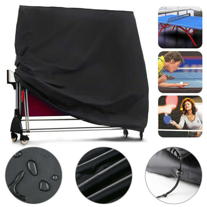 Black - 67''x67''x33''x14'' Waterproof Dustproof Table Tennis Table Cover