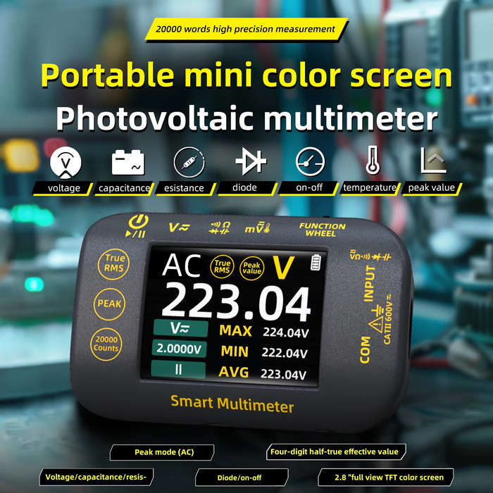 Black - BSIDE S450 Intelligent Digital Multimeter 20000 Counts Voltage Real-Time Waveform Recording