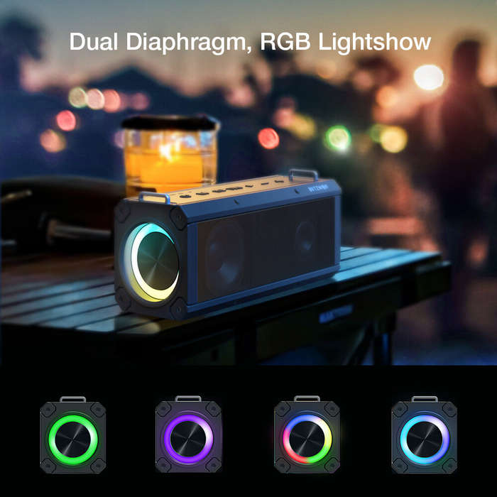 BlitzWolf BW-WA3 Pro 120W bluetooth Speaker Portable Speaker Quad Drivers Deep Bass Diaphragm EQ Ste