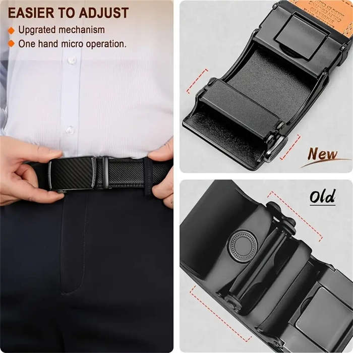 120cm - 110-130cm Men's Automatic Buckle Leather Belt Easy to Wear for Casual Business Style High Qu