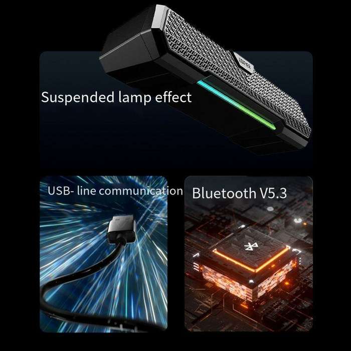 Black - EDIFIER ZX3 bluetooth 5.3 Speaker Wired Loudspeaker 52mm Full Frequency Unit Stereo Subwoofe