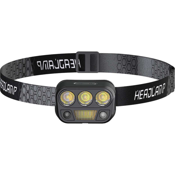 Black - Bikight Smart Body Motion Sensor Portable Mini LED Headlamp USB Rechargeable Outdoor Camping
