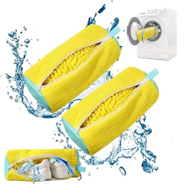 Yellow - 2PCS Shoe Washing Machine Wash Bag Laundry Wash Bag Universal for Sneakers Casual Shoes