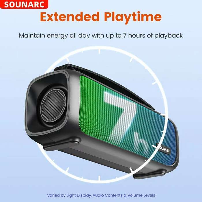 SOUNARC P3 16W bluetooth Speaker Portable Speaker Stereo Subwoofer Bass RGB Light Outdoors Wireless