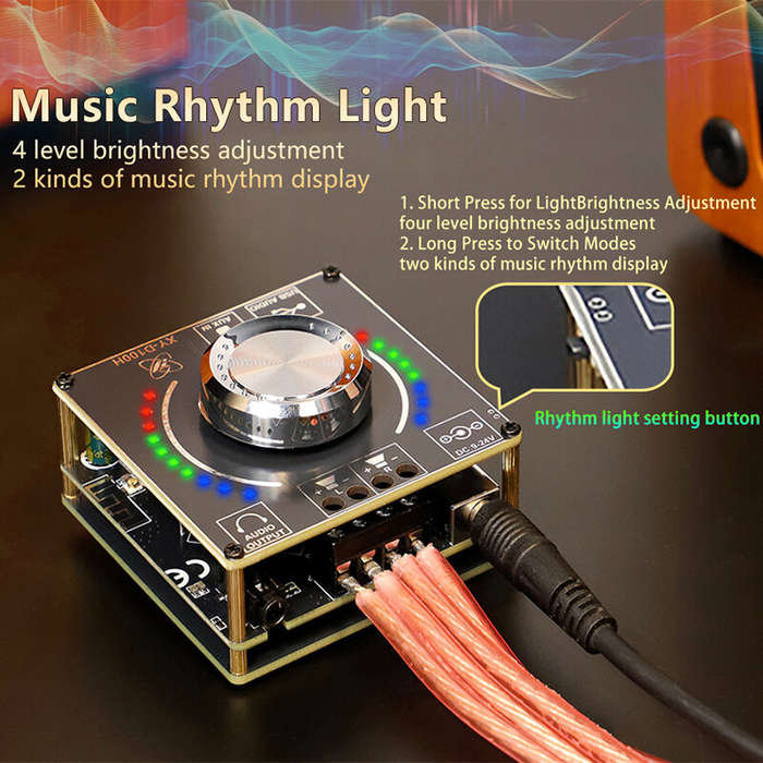 Black - Sinilink XY-D100H 100W*2 HiFi bluetooth Amplifier Board TPA3116*2 Module Digital Audio Amp w