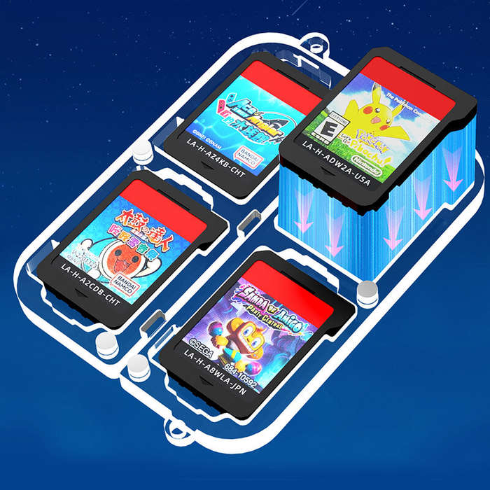 Transparent - JYS JYS-NS2295 Switch 2/Switch Game Card Holder Transparent PC Case Holds 4 Cards Magn
