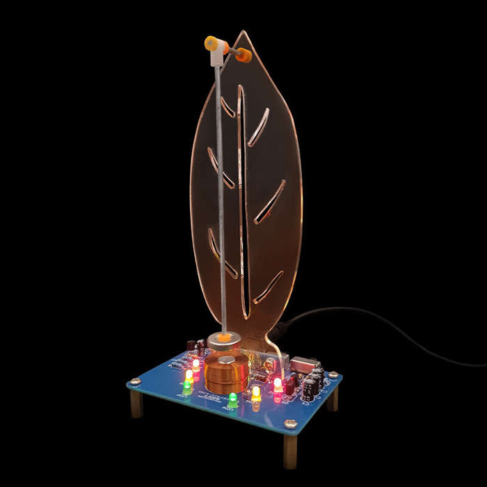 DIY Kit - Electromagnetic Swing Kit Leaf Edition DIY Electronic Kit DC 5V LED Flowing Light STEM Edu