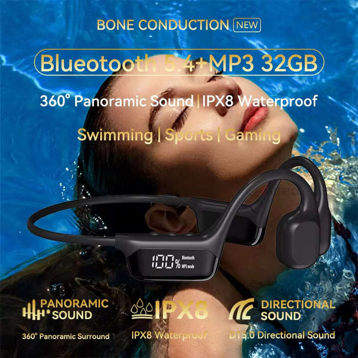 Green - S10 Bone Conduction Earphone bluetooth 5.4 Earbuds DT5.0 Directional Sound Two-way Acoustic