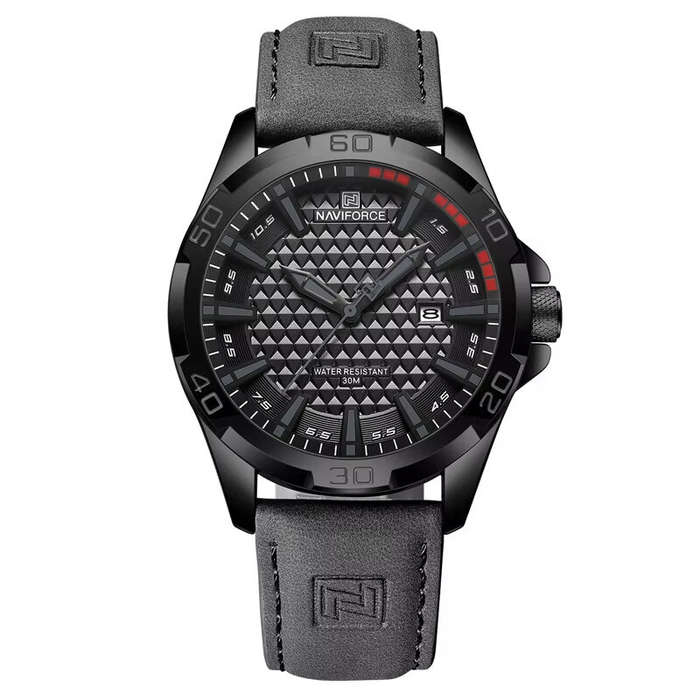 Brown - NAVIFORCE Men Casual Sport Watch Calendar Quartz Wrist Watch Waterproof Shock Resistant Men