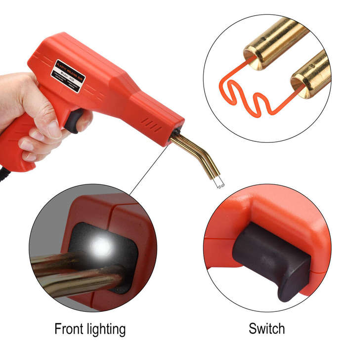 Black 2 - HOT Stapler Plastic Welder Heat Gu Plastic Welding Machine Box Bumper Soldering Iron Stapl
