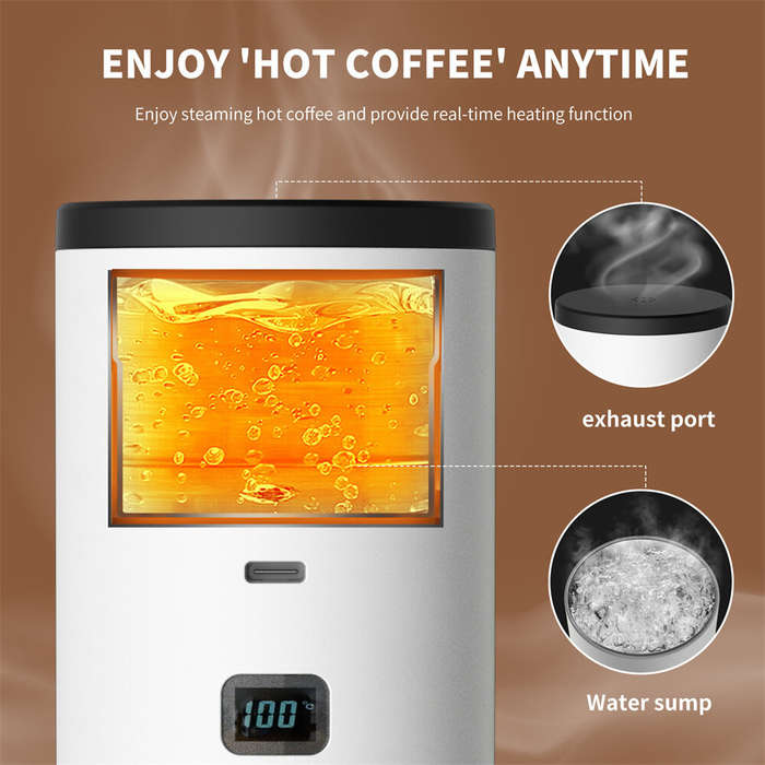 White - IPRee 3-in-1 Portable Electric Coffee Maker Capsule Coffee Grinder Travel Coffee Maker with