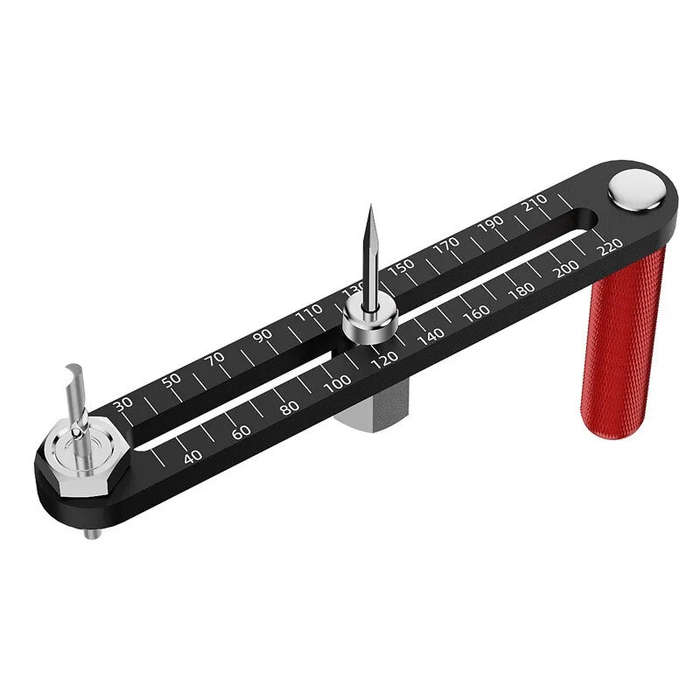 Red - BOHAN Adjustable Circle Cutter 50-210mm Aluminum Alloy Hole Saw with Cobalt Steel Milling Cutt