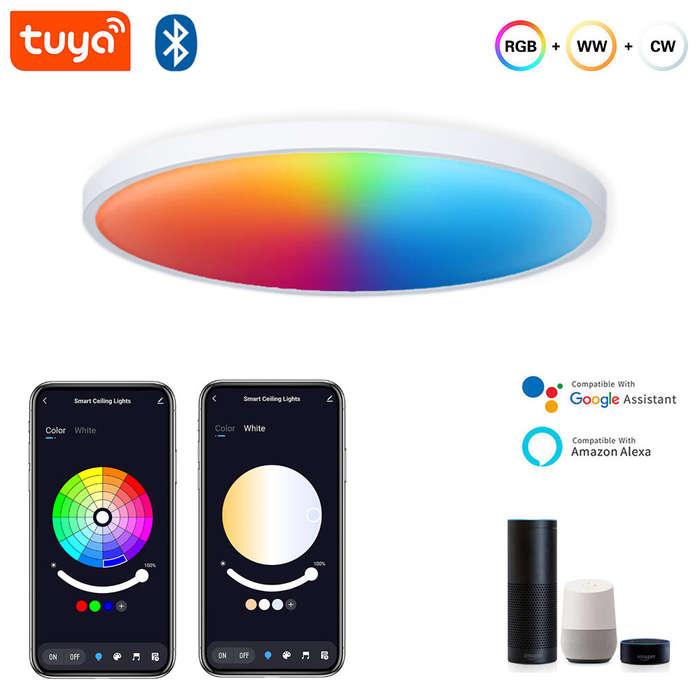 Black - Gosund LB13 20W Smart Ceiling Light 1600LM RGB+CW LED Ceiling Lamp 30cm Voice Control With A