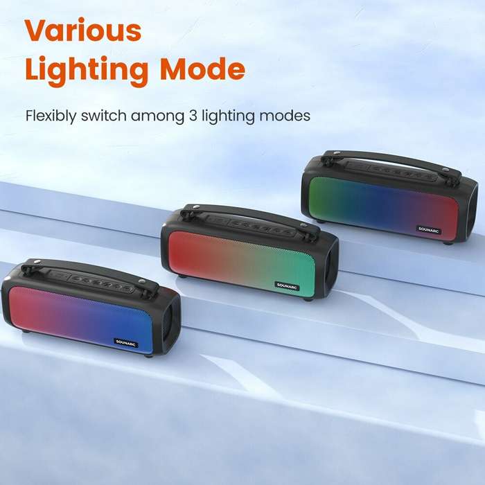 SOUNARC P3 16W bluetooth Speaker Portable Speaker Stereo Subwoofer Bass RGB Light Outdoors Wireless