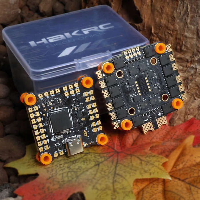 30.5x30.5mm HAKRC 45A F4V2 Stack F4 Flight Controller 2-6S with 5V 10V BEC & 45A BLHeli_S 4in1 Brush
