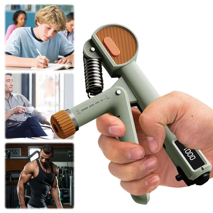Black - KALOAD 5-60KG Counting Hand Grip Strengthener Adjustable Resistance Finger Strength Trainer