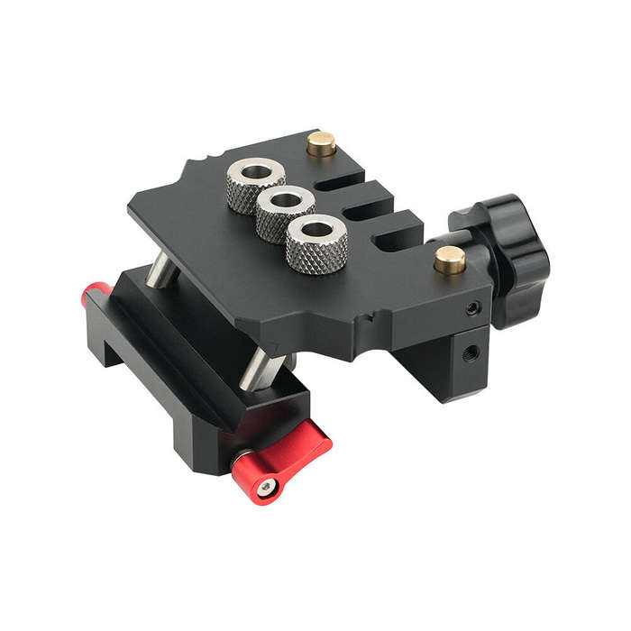 Black - GANWEI Self-Centering Doweling Jig Kit with 9 Drill Guide Bushings and 3 Drill Bits Adjustab