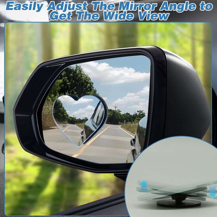 Black - 2Pcs Car Side Mirror Blindspot Adjustabe Angle Removable Wide Angle Convex RearView Mirror f