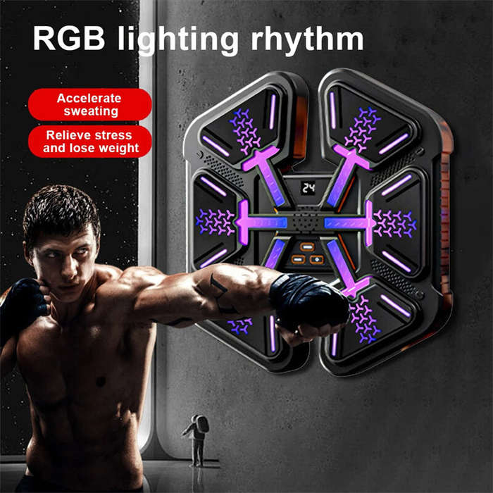 Black 6 Target - KALOAD Smart Music Bluetooth Boxing Machine Adult Children Sports Fitness Boxing Tr