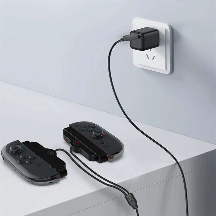 Black - GP-377 Switch2 Left and Right Handles Charging Cable 2-in-1 Switch Joy-con Handles Braided C