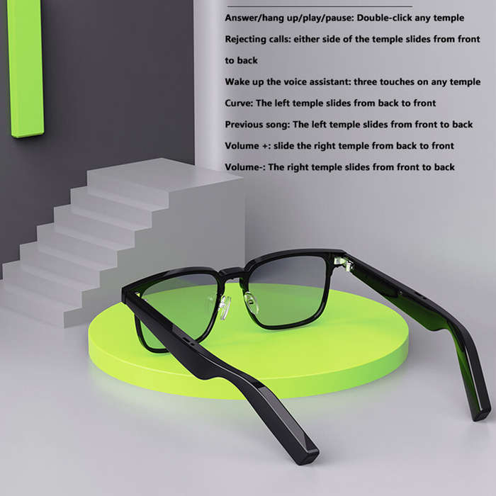 Black - KX31 TWS bluetooth Music Glasses Earphone bluetooth Call HiFi Stereo ACC Audio Anti Blue Lig