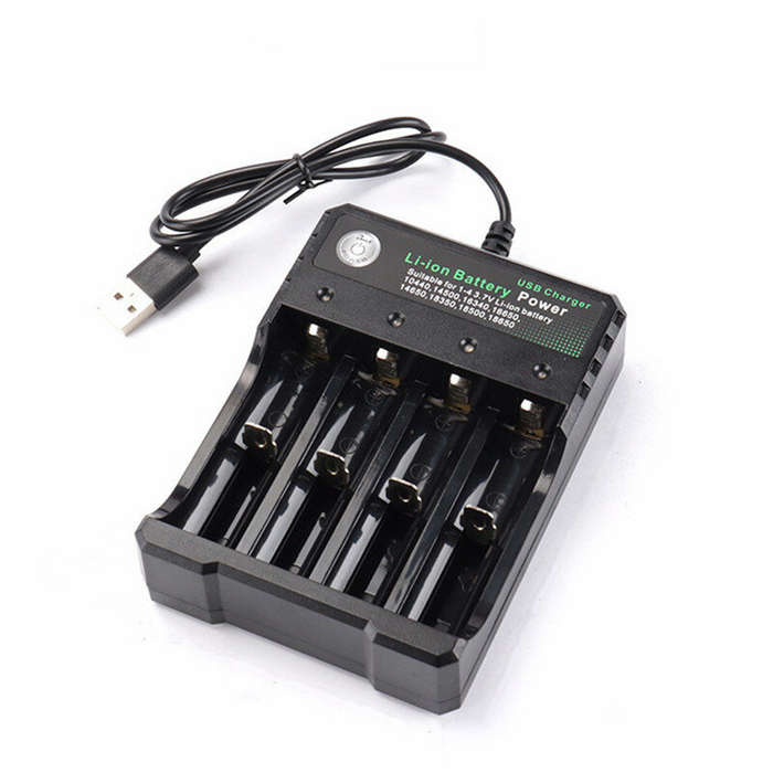 USB Intelligent Universal Rechargeable Battery Charger 18650 Flashlight Charger 4 Slots Fast Charge