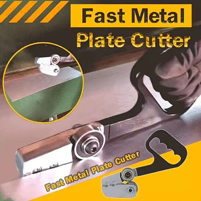 Black - Black Stainless Steel Metal Sheet Cutter Precise Cutting Tool with Round Handle Straight Gro