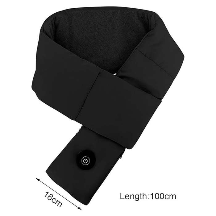 Black - TENGOO Winter Intelligent Heated Scarf Neck Protection USB Electric Heating Shawl Feather Co