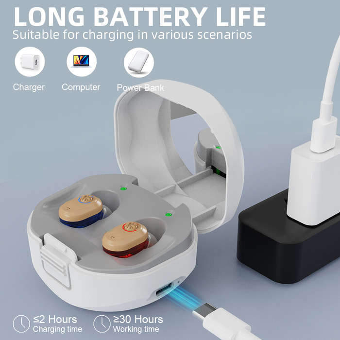 Wireless Hearing Earphones Fast Charging TWS Mini Personal Sound Amplifiers