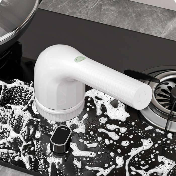 White - Tevorex Wireless Household Electric Cleaning Brush Multifunctional USb Charging Bathroom Kit