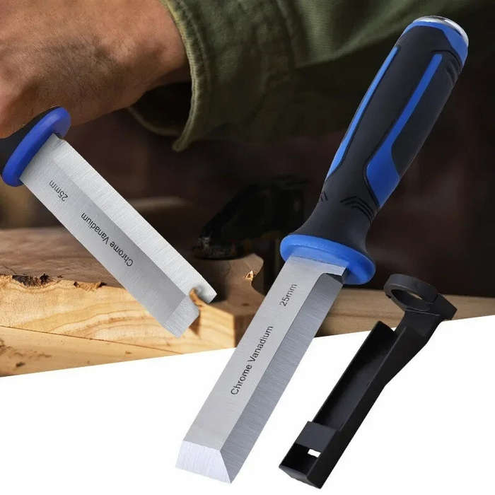 A - Woodworking Right Angle Chisel Hand Chisel with Hammer Function Multi-functional Slotting Chisel