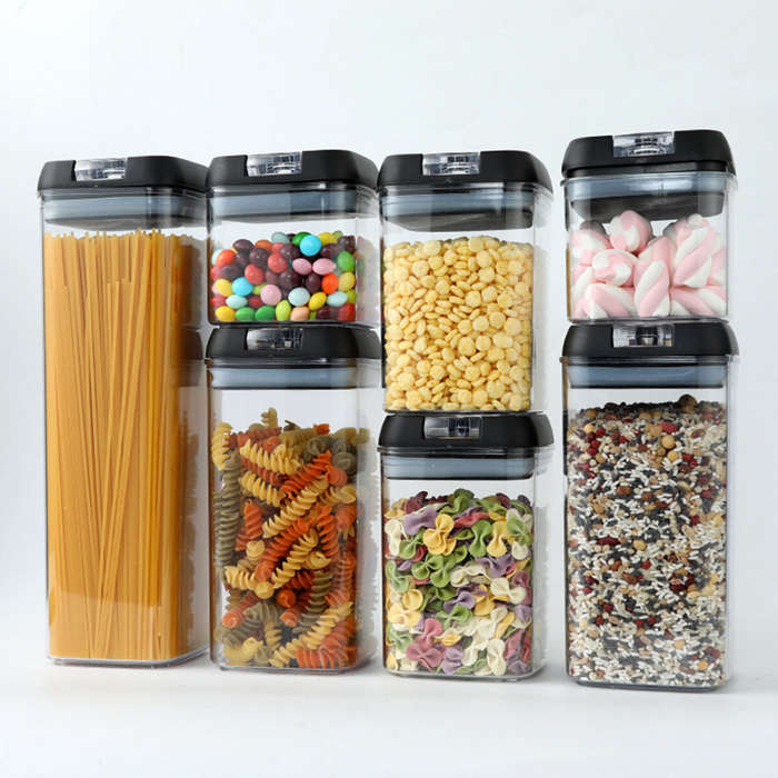 Air-Tight Food Storage Container for Cereals Easy Lock Sealed Jar Plastic Transparent Milk Powder Gr
