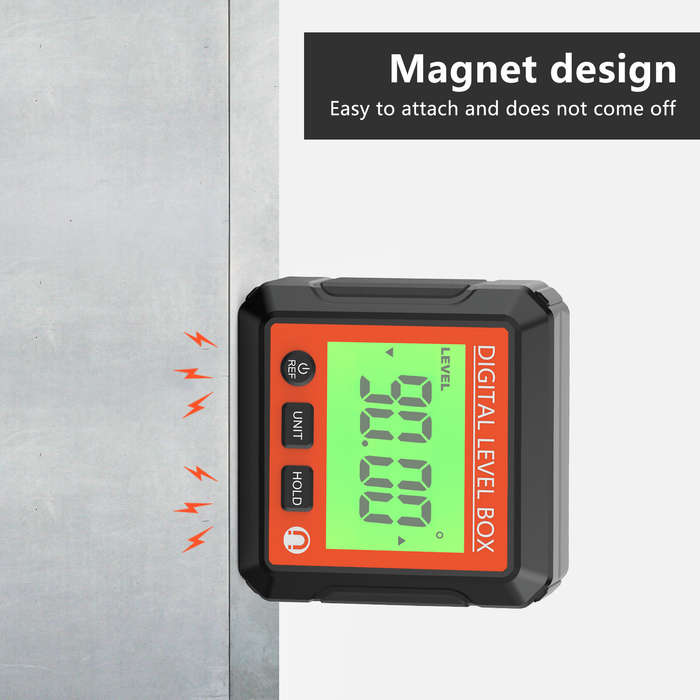 Red - 360 Digital Level Angle Gauge Mini Measuring Protractor Inclinometer with Electronic Magnetic