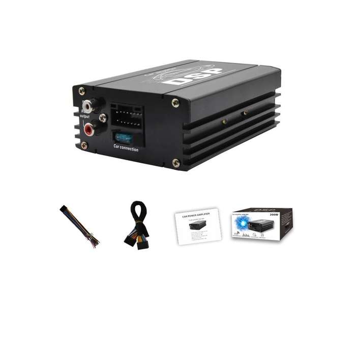 Black - 4 Channel Car Amplifier Class A/B Power Technology 200W RMS Power DSP Solution High 4 Load 2