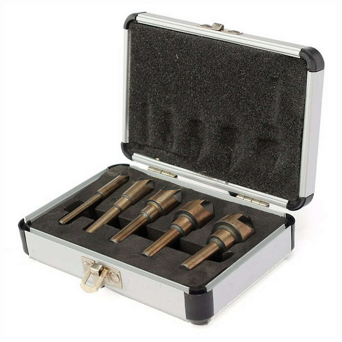 5PCS Countersink Tool Bit Set Includes 1/4" 3/8" 1/2" 5/8" 3/4" Drills Perfect for Woodworking Soft