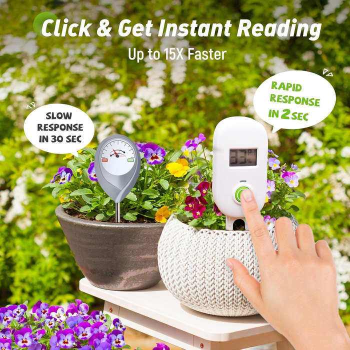 White - Soil Moisture Meter Wifi Smart Monitor Moisture Level Alert Notification Garden Care Plantin