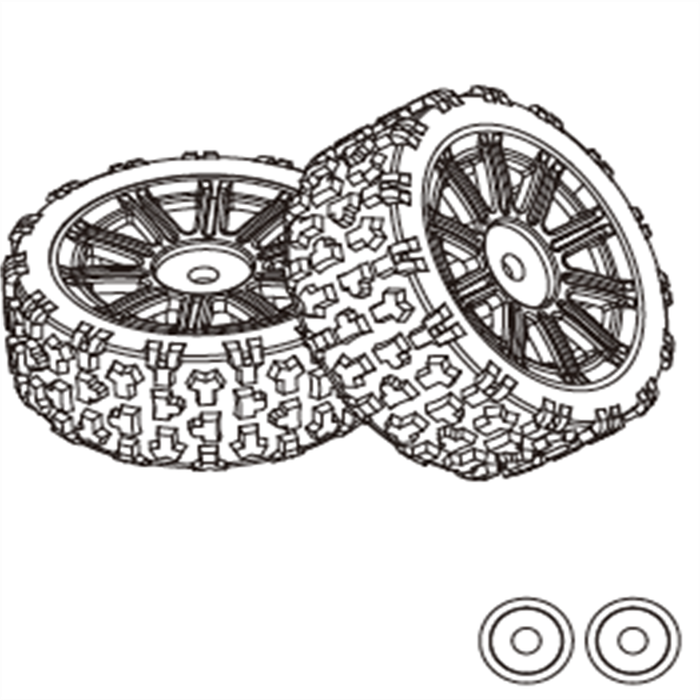 1415A1 14301 Rubber tires - 2PCS MJX 14301 1/14 RC Car Original Parts 1415A1 14301 Rubber Tires 1415
