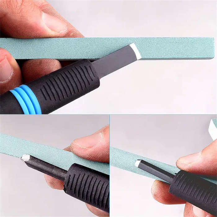 3 PCS - Stone Set 3-piece Professional 3-Piece Silicon Carbide Sharpening Stone Set for Chisels Goug