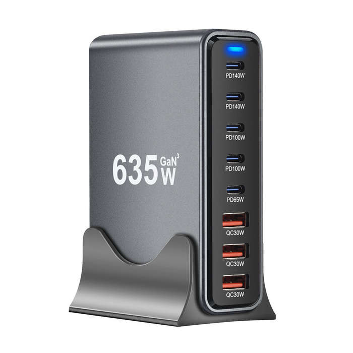 US Plug - [GaN Tech] Bakeey YMX-635W 635W 8-Port USB PD Charger 3USB-A+5USB-C PD QC Fast Charging De