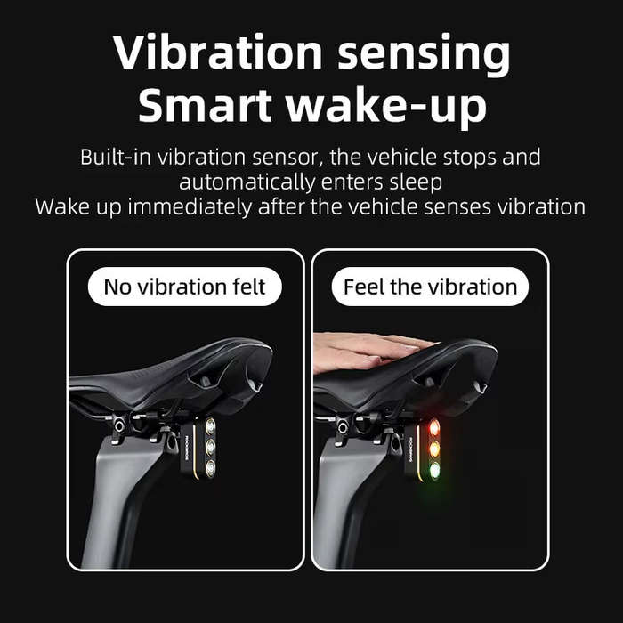 Taillight - ROCKBROS Smart Vibration Brake Sensor Bike Taillight 460mAh Battery 5 Light Modes Type-C