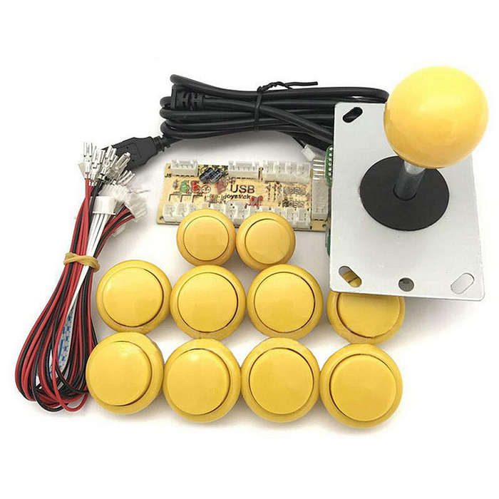 Blue - Retro Arcade Console Game Joystick Rocker USB Wired Fighting Controller Arcade Station for PS