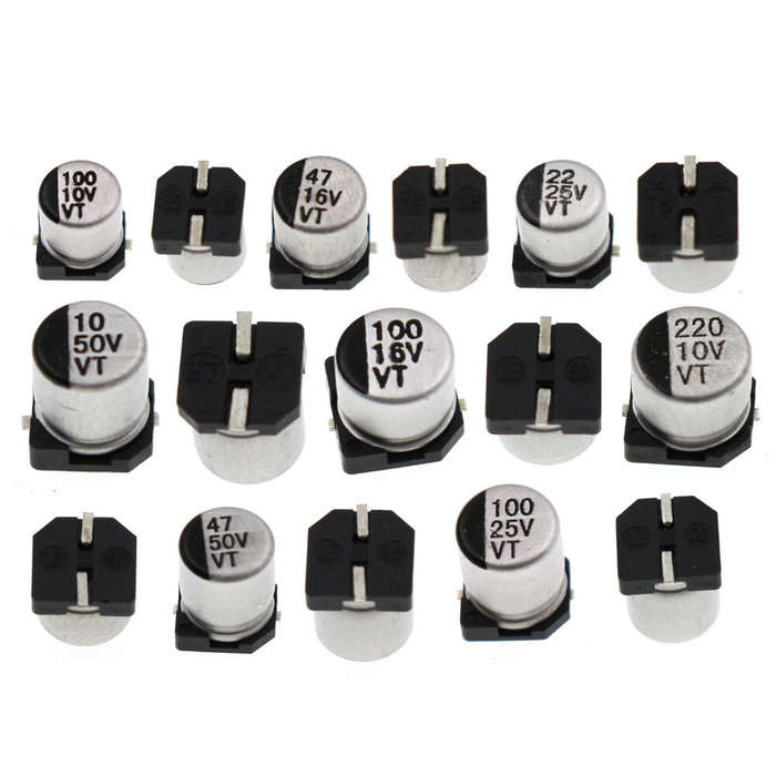 1UF~1000UF 6.3V-50V 400Pcs 24Value SMD Aluminum Electrolytic Capacitors Assortment Kit