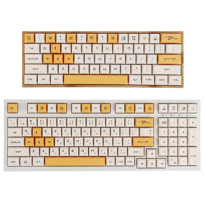 140 Key PBT Keycap XDA Profile Personalized Minimalist White Honey Milk English/Japanese Keycap For