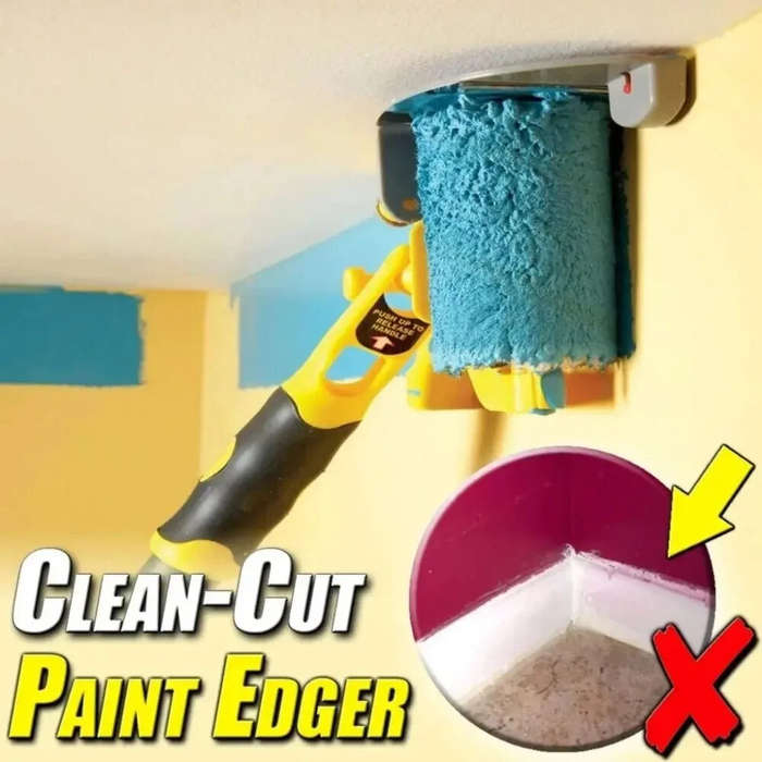 Yellow - Wall Paint Roller Set Multifunctional Clean-cut Edger Painting Rolling Brush for Wall Paint