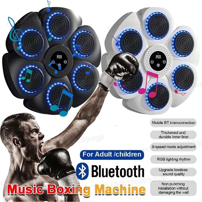 Black - KALOAD Smart Music Boxing Machine Bluetooth Wall-Mounted Boxing Trainer Reaction Exercise Bo