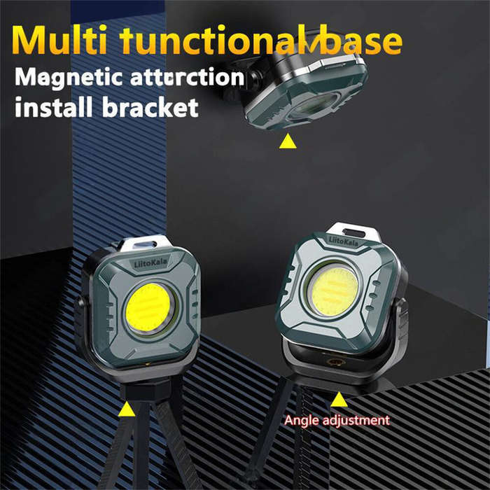 Grey - LiitoKala LF-986 Multifuncional Outdoor Camping Mini Portable Magnetic Working Light COB LED