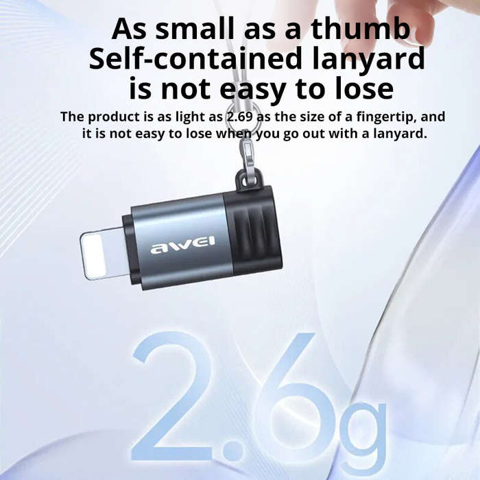 iP Male to Type-C Female - AWEI A11 Type-C Male to iP Female / iP Male to Type-C Female Adapter Conv