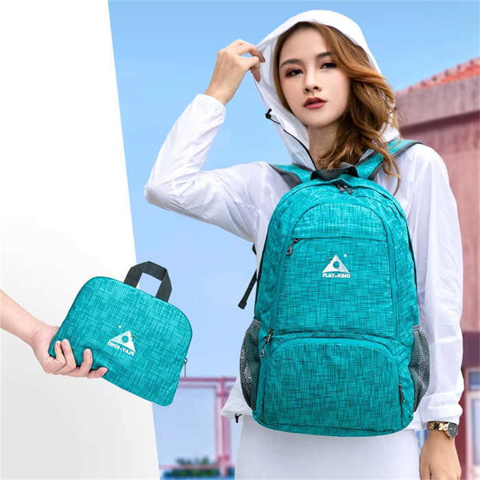 Blue - PLAYKING Lightweight Nylon Foldable Backpack Waterproof Outdoor Sport Camping Hiking Travel F