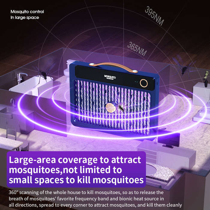 White - AGSIVO 4000mAh Large Rechargeable Cordless 3000V High Power Electric Mosquito Bug Zapper Mos