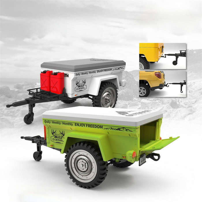 Green - HG TRASPED HG4-54 Trailer Accessories for SUZUKI JIMNY HG4-53 1/16 RC Cars Vehicles Models P